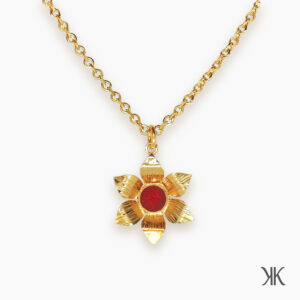Red flower short necklace