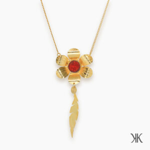 Narcissus flower long necklace