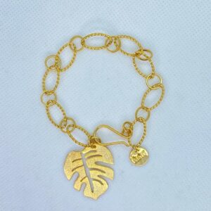 Gold plated oval bracelet